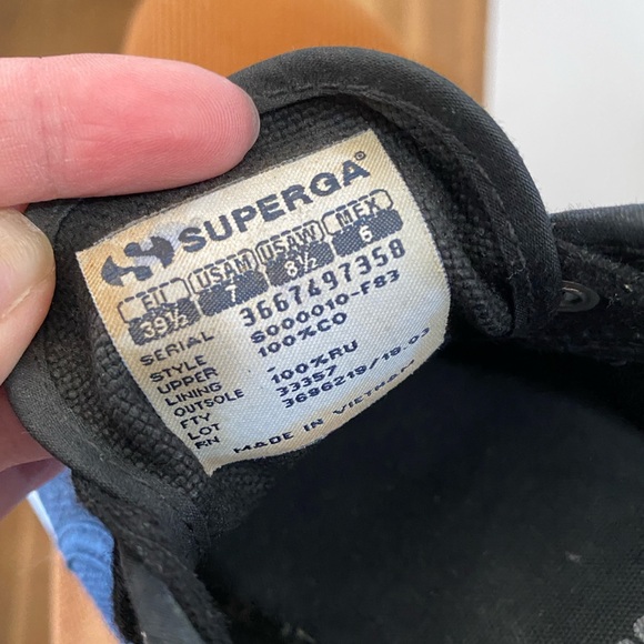 Superga Black 2750 COTU Classic Sneakers in Womens 8.5 Canvas Shoes - Picture 7 of 9